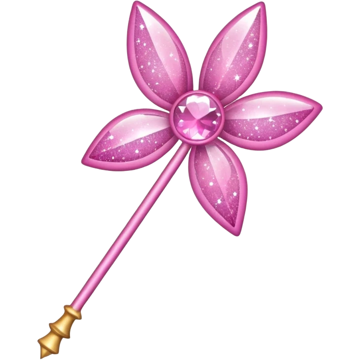 Fairy wand  pink with glitter  emoji
