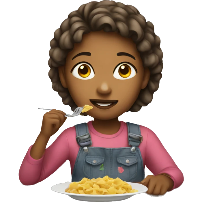 Girl eating  emoji