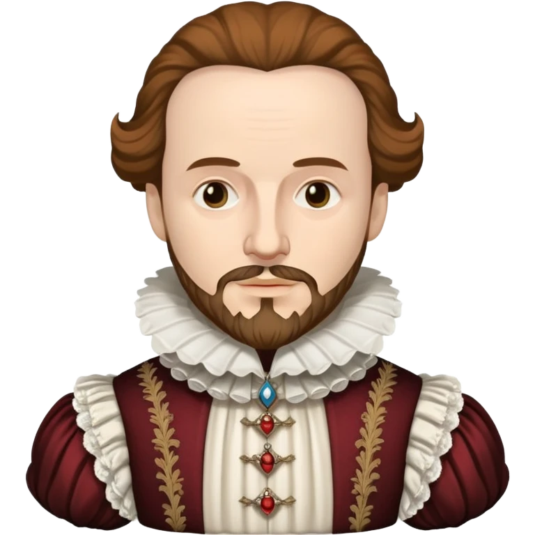 Shakespeare bust with Elizabethan era clothing emoji