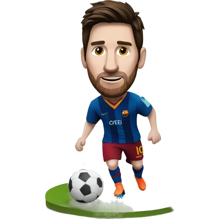messi playing football emoji