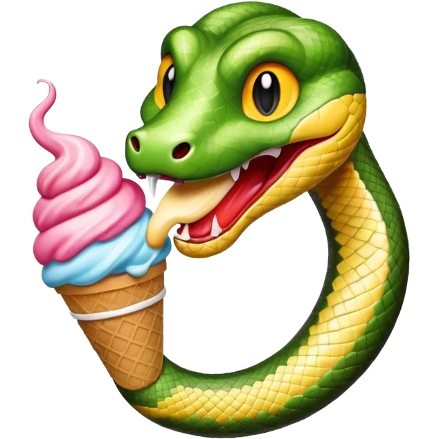 dondurma yiyen yılan emoji