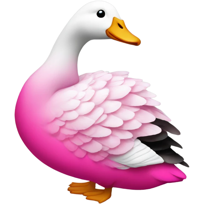 Pink ombre goose with glitter no-white  emoji