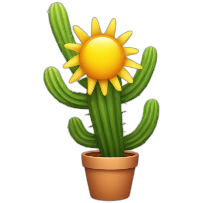 Soleil sur cactus emoji
