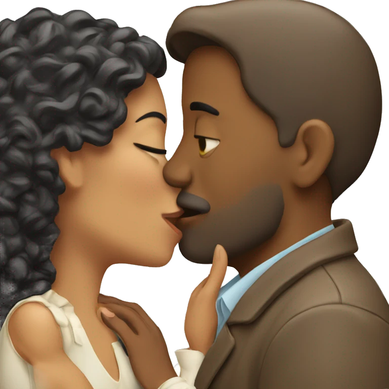 Woman kissing a man emoji