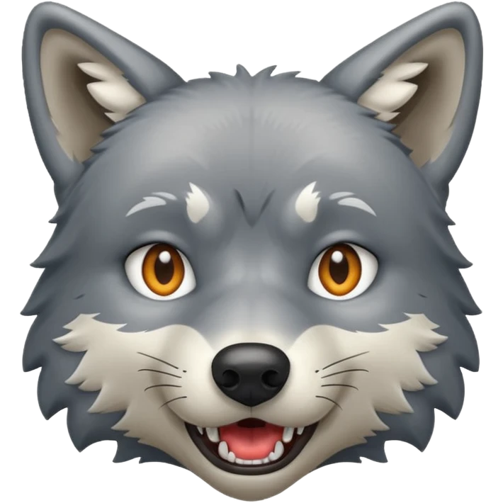 Grey wolf drooling looking at something he sees emoji