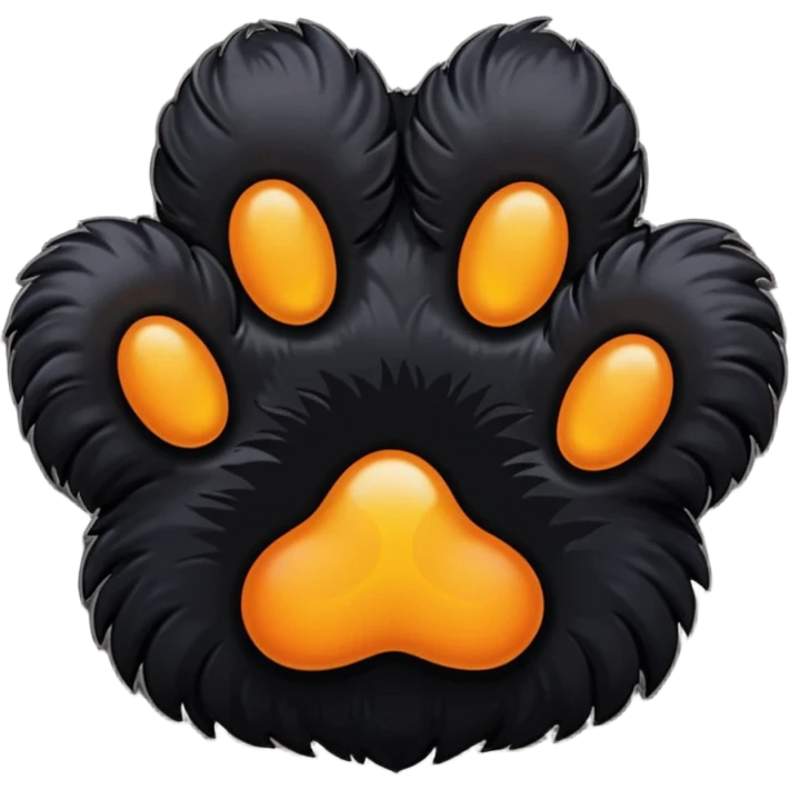black cat's paw emoji