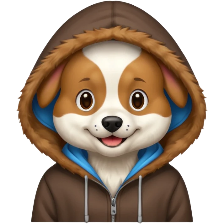 Dog wearing a hoodie emoji