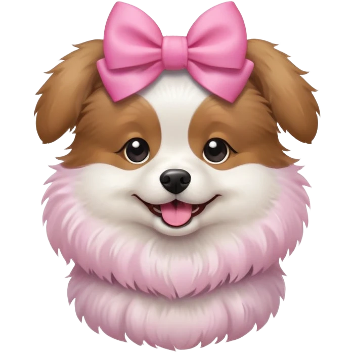 dog wearing a pink bow emoji