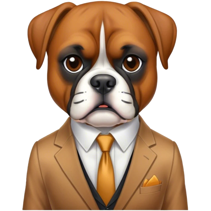 Boxer dog in a suit emoji