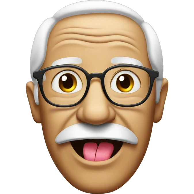 Grand father with chewing-gum  emoji