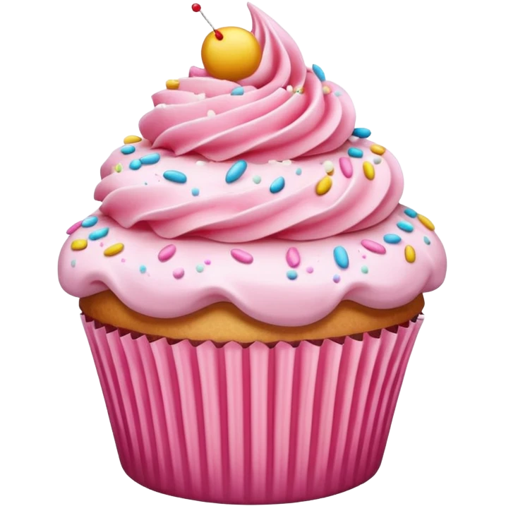 Cupcake with pink icing emoji