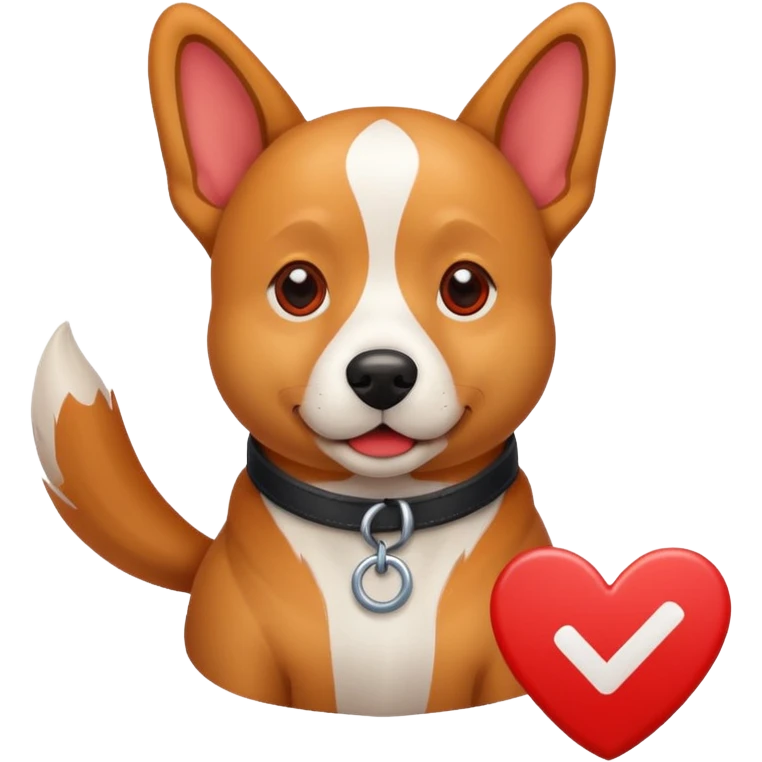 Dog check mark red emoji