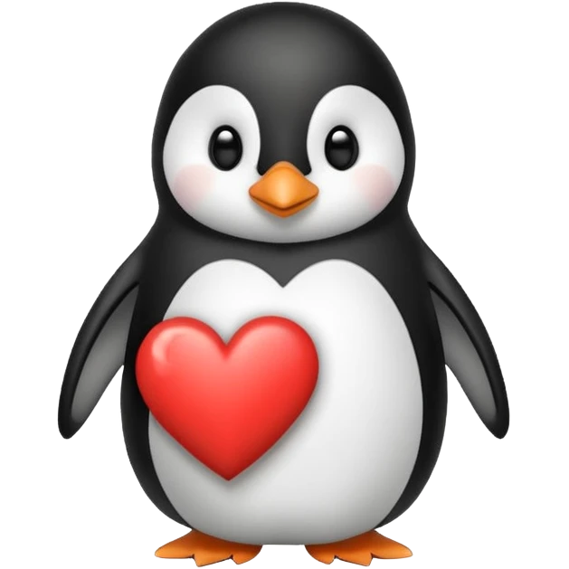 Penguin with a heart emoji