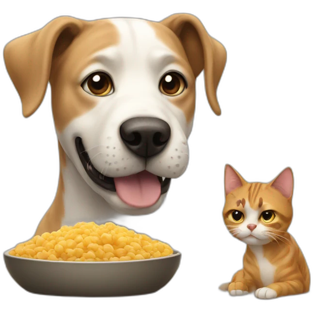 A dog eating a cat emoji