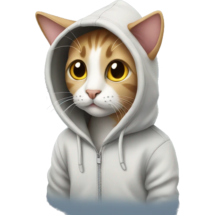 Cat wearing hoodie emoji