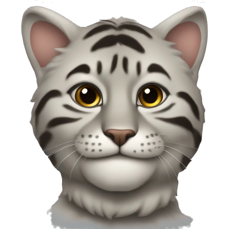 Черно белый пушистый кот  emoji