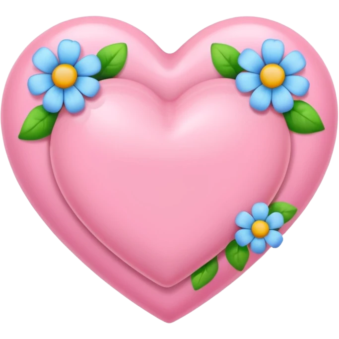 Baby pink heart with flowers around it emoji