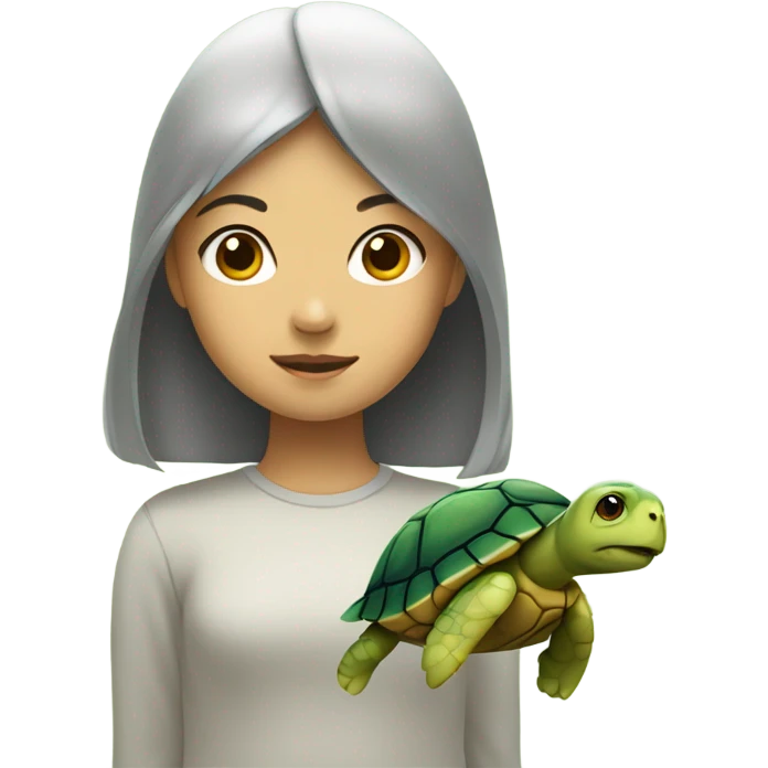 asian girl head attached to turtle body emoji