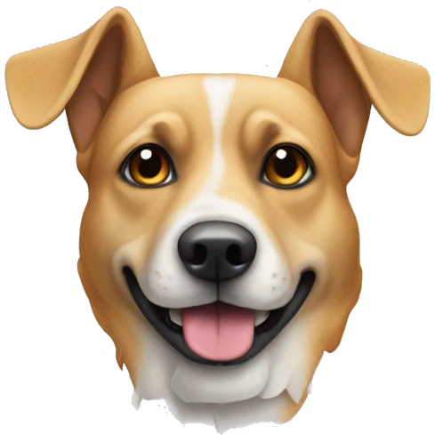 Chien avec des corne en papier collant  emoji