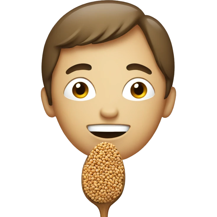 Stick figure boy with a bean head emoji