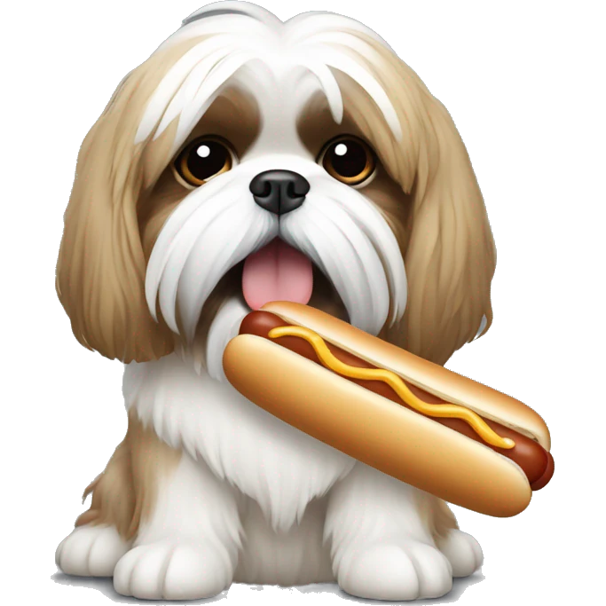 Shih Tzu eating a hot dog  emoji