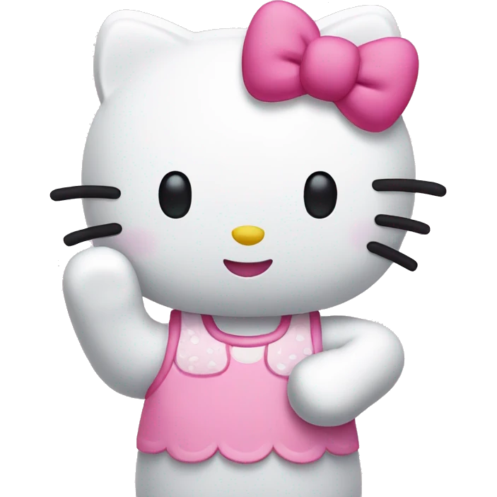 hello kitty waving emoji