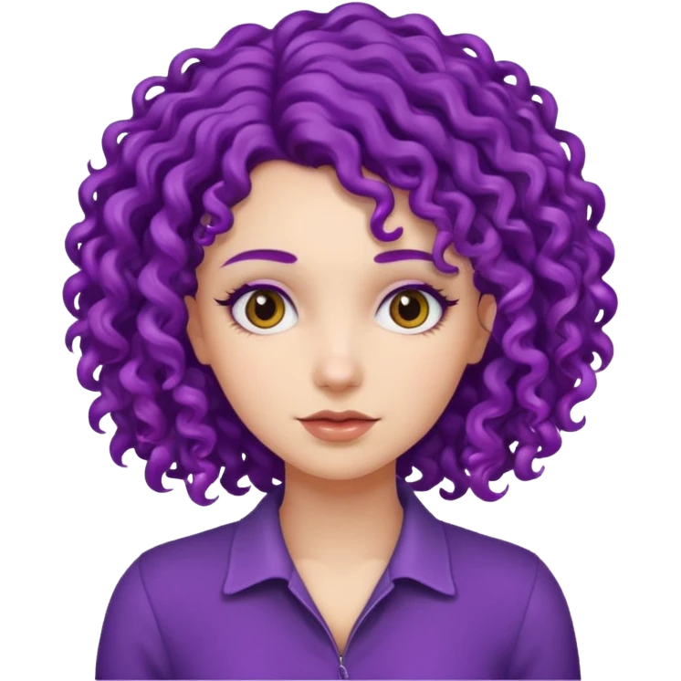 woman with purple curly hair emoji