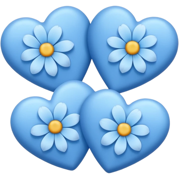 blue hearts with flower emoji