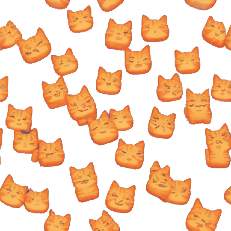 Pixelated Orange cat holding a heart emoji