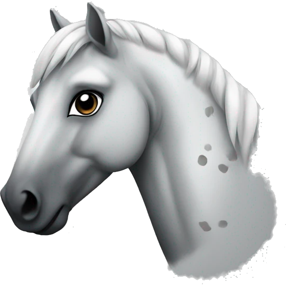 Horse with White, grey, and black little spots emoji