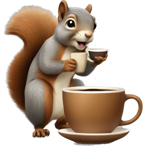 Squirrel with Cup of Coffee  emoji