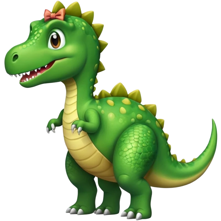 dinosaur with a bow  emoji