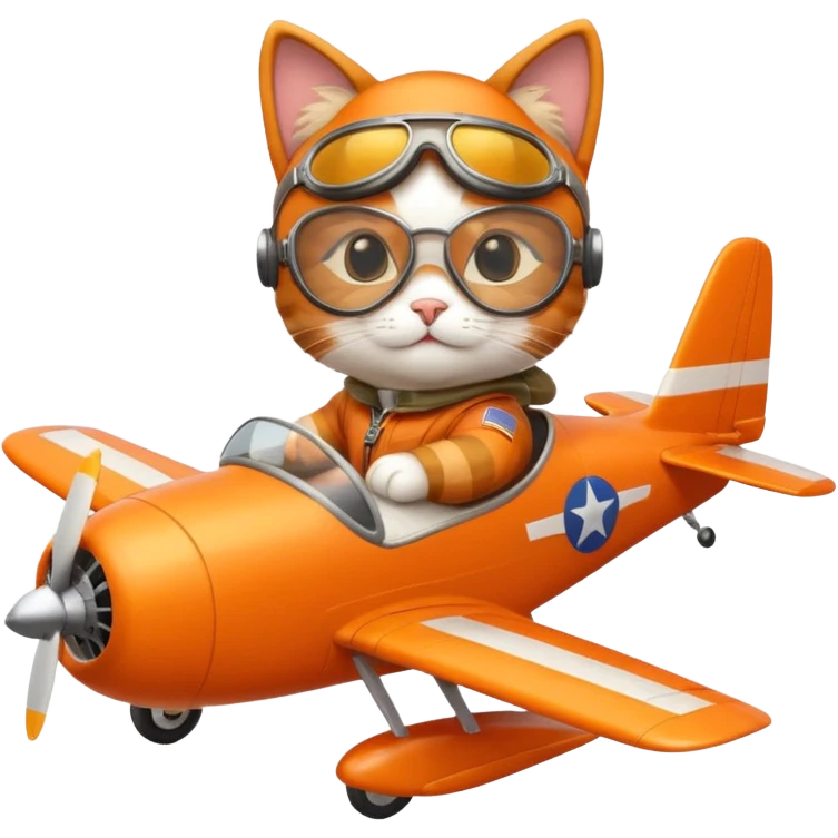 cat pilot riding plane emoji