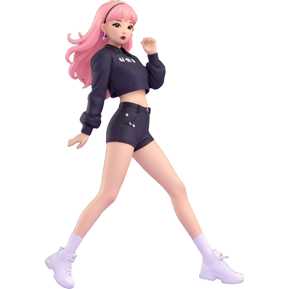 Jennie from Blackpink, full body, dynamic pose emoji