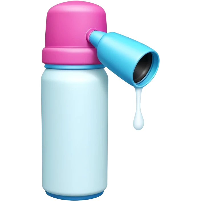cute toy foam spray can object icon, colorful plastic can, oversized cap, foam coming out, 3D cartoon, mobile game icon style, clean background, no text, no watermark
 emoji