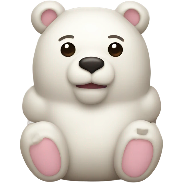 Bear shaped like marshmallow emoji