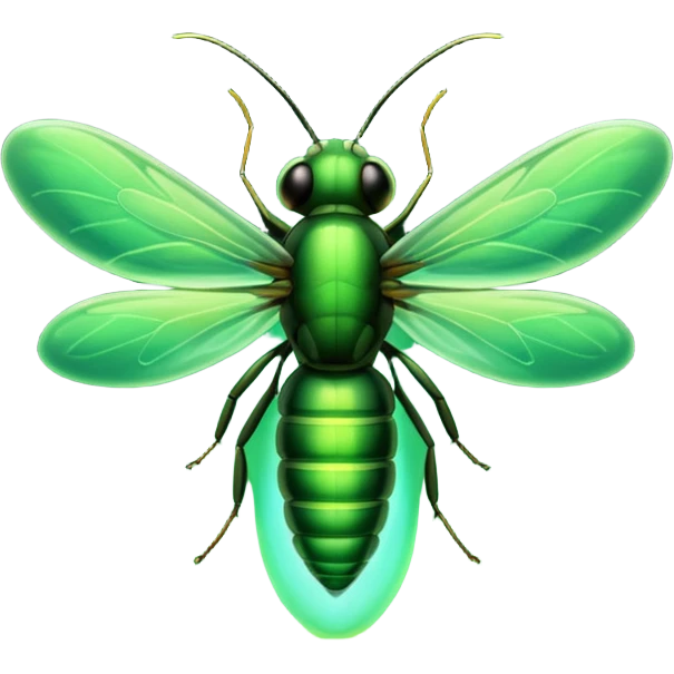 Firefly lighting up green from bottom  emoji