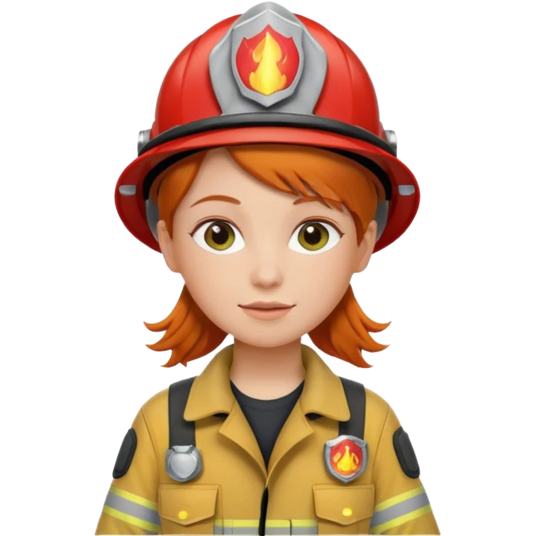 girl fireman with ginger hair emoji