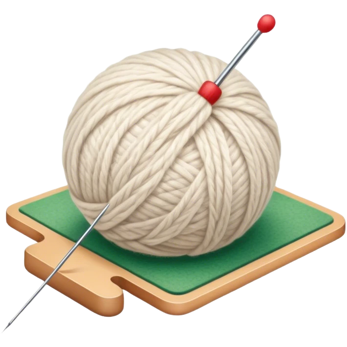 Felt crafting icon, wool fibers being felted, textured wool ball, needle and felting mat, minimalistic style, clean lines, transparent background. emoji