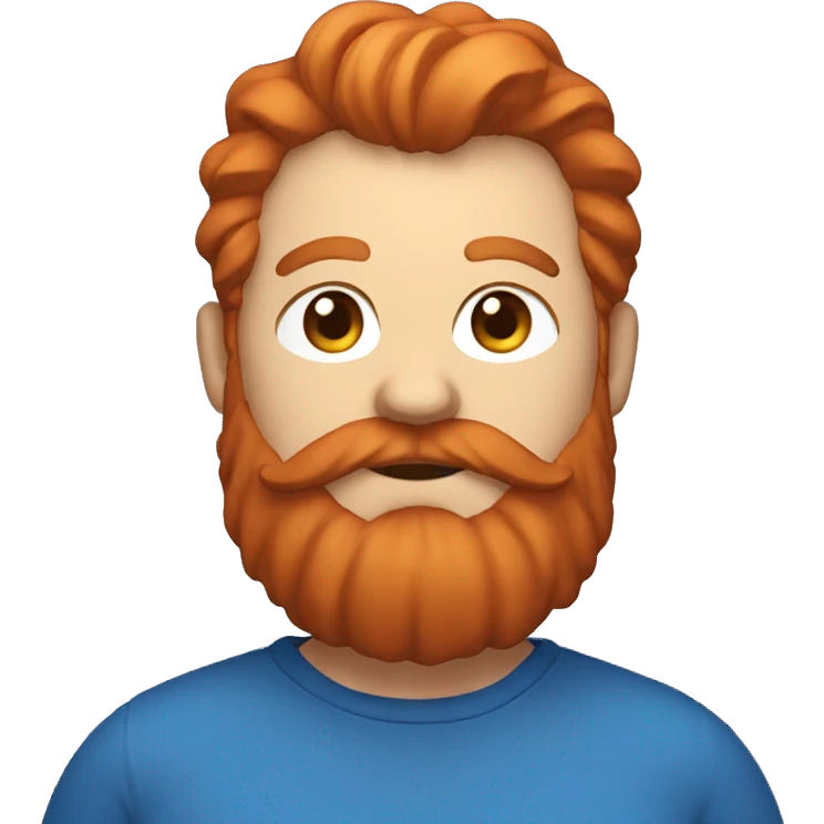 caseoh, a fat streamer with red hair and a long beard and blue shirt emoji