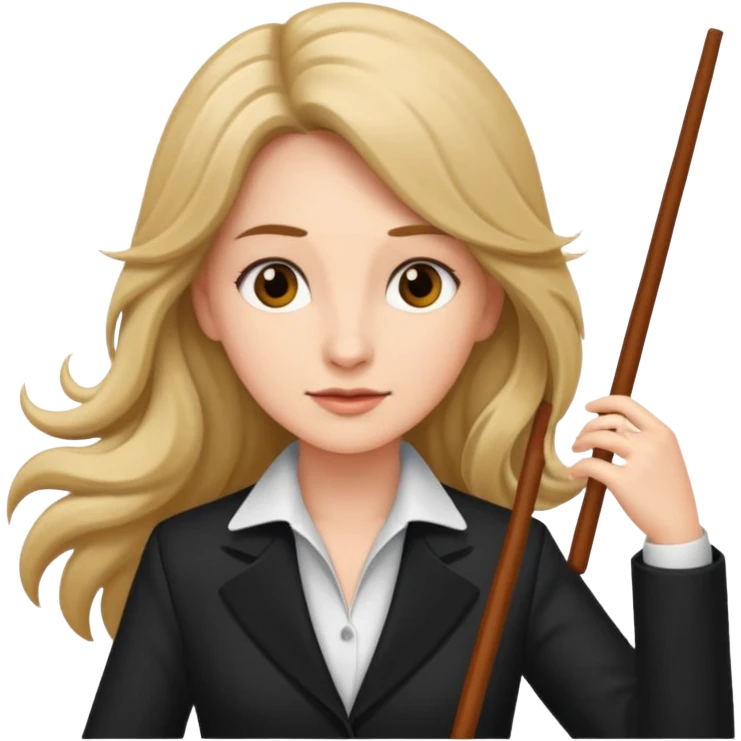 long haired Female music conductor emoji
