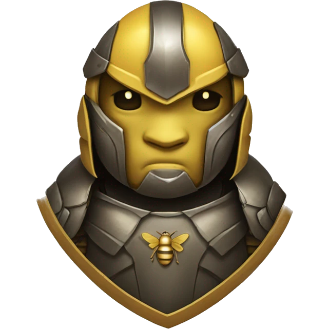 A paladin bee with heavy armor and a tower shield emoji