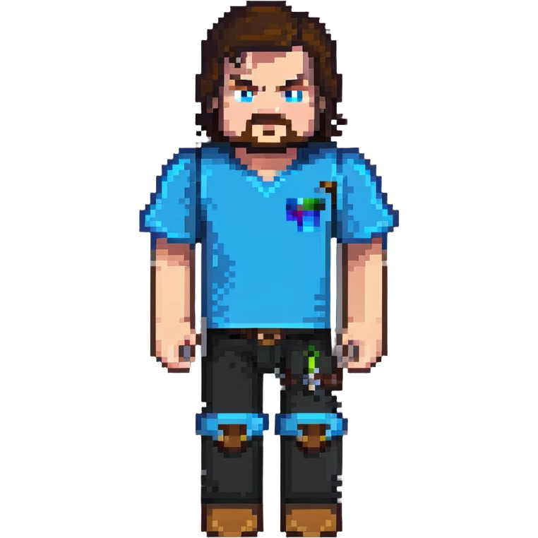 Jack Black as a Minecraft character emoji