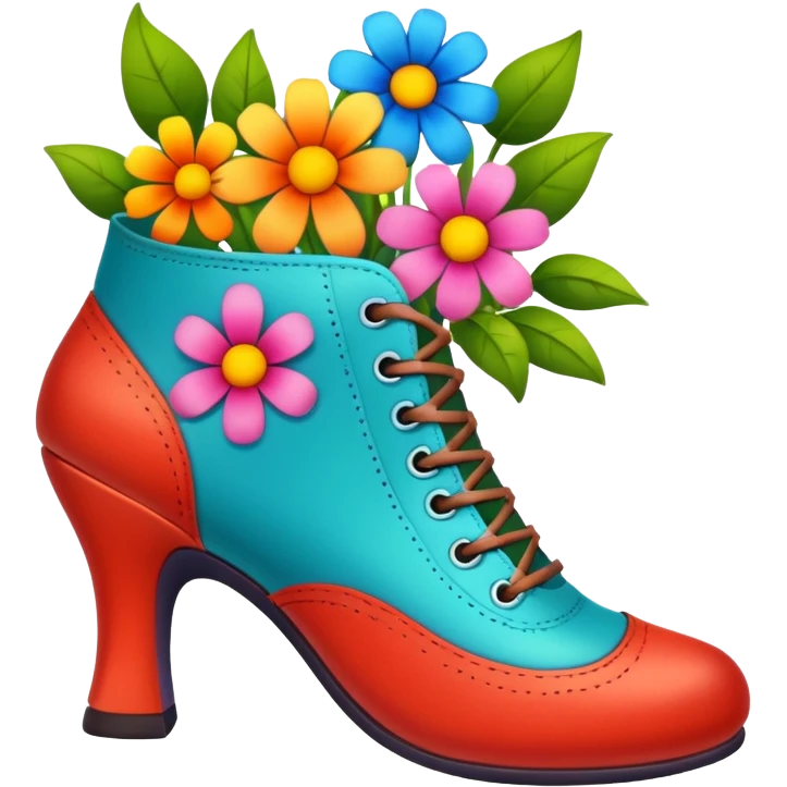 a shoe with flowers inside emoji