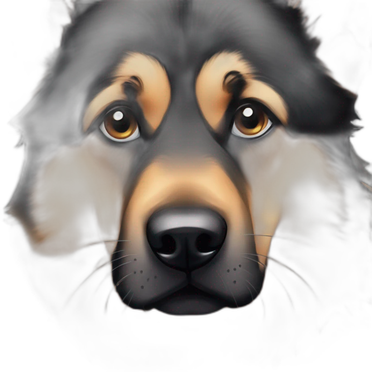 german sheperd sad face black pupils emoji