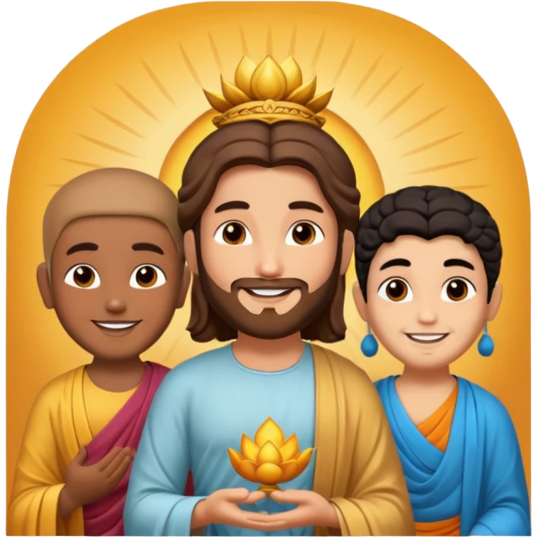 create an emoji of Jesus Budha and Krishna together emoji
