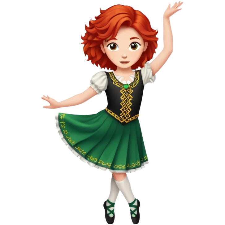 Irish dancer with red hair emoji