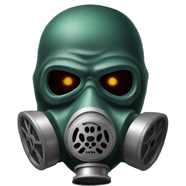 Angry Skull wearing full face gas mask emoji