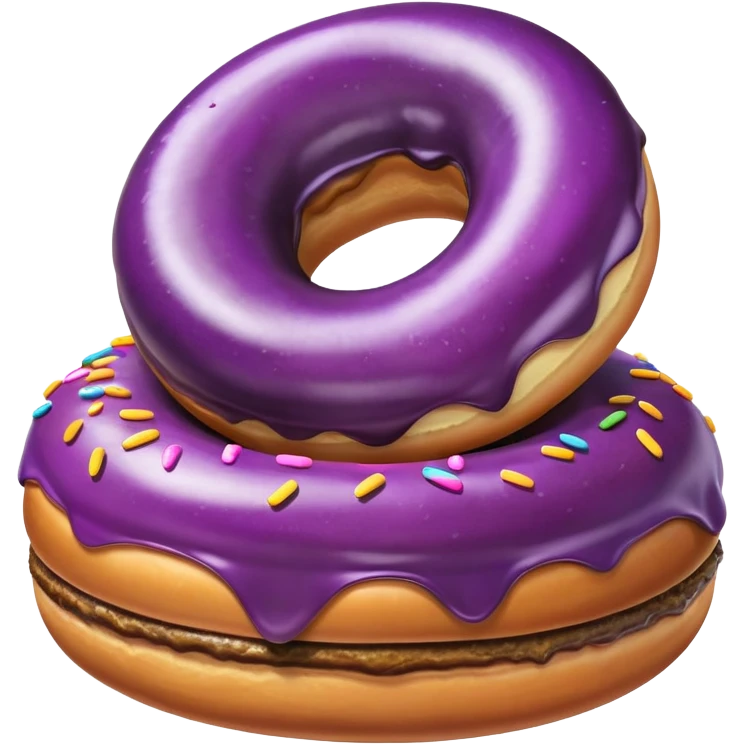 Eggplant between two donuts emoji