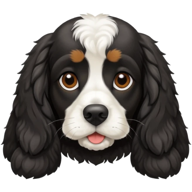 Собака русский кокер спаниель черно-белого цвета emoji